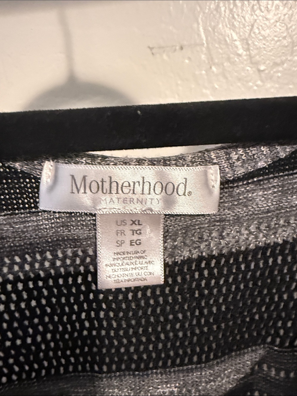 Motherhood Maternity Black & Gray Striped Knit Top - Picture 2 of 3